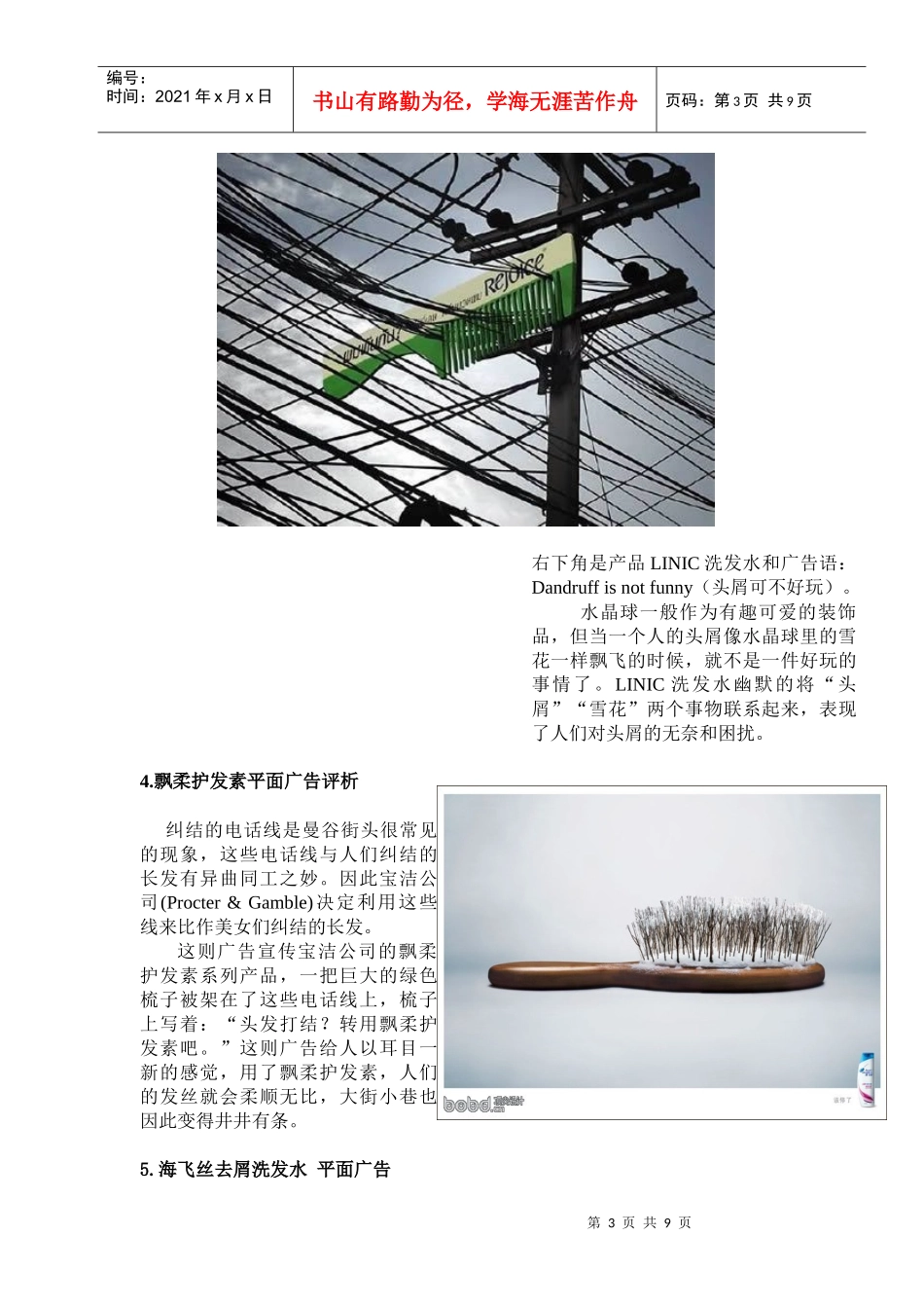 广告创意分析 洗发水_第3页