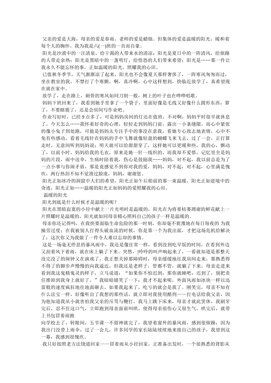 温暖的爱作文 _第2页