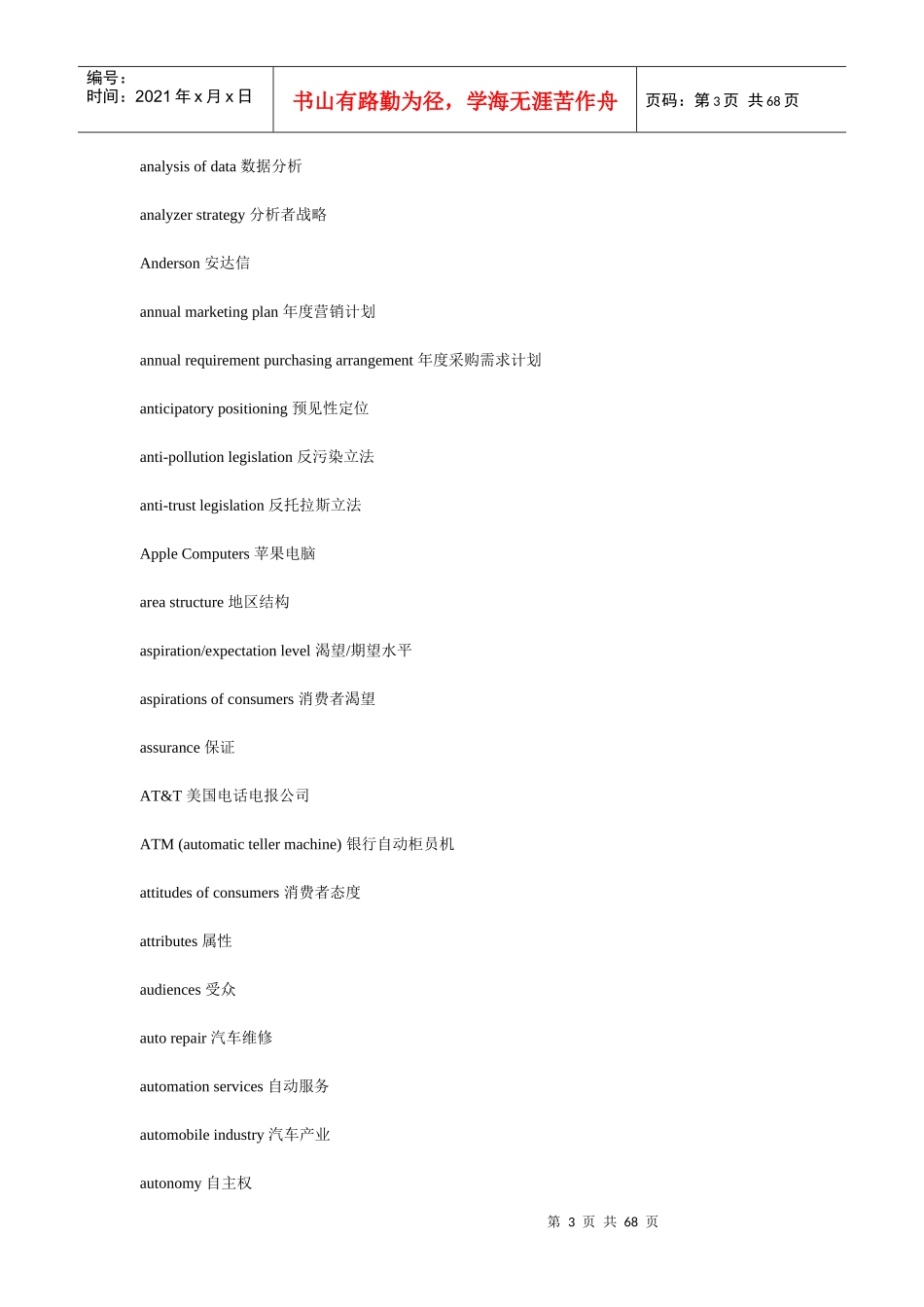 市场营销英语词汇_第3页