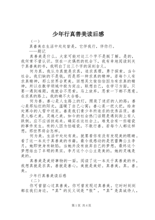 少年行真善美读后感