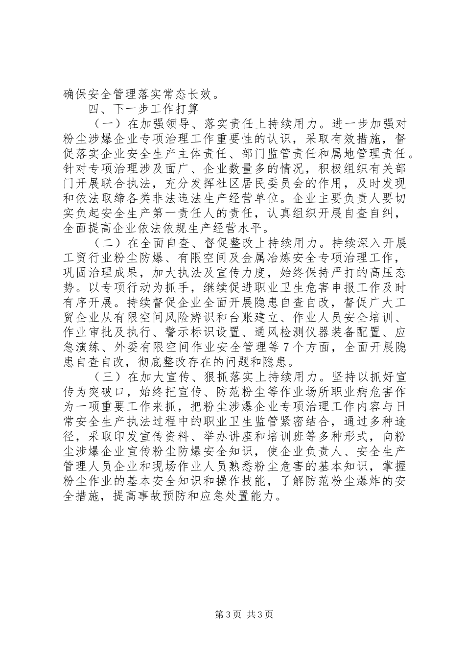 商务领域安全大排查大整治专项行动总结_第3页