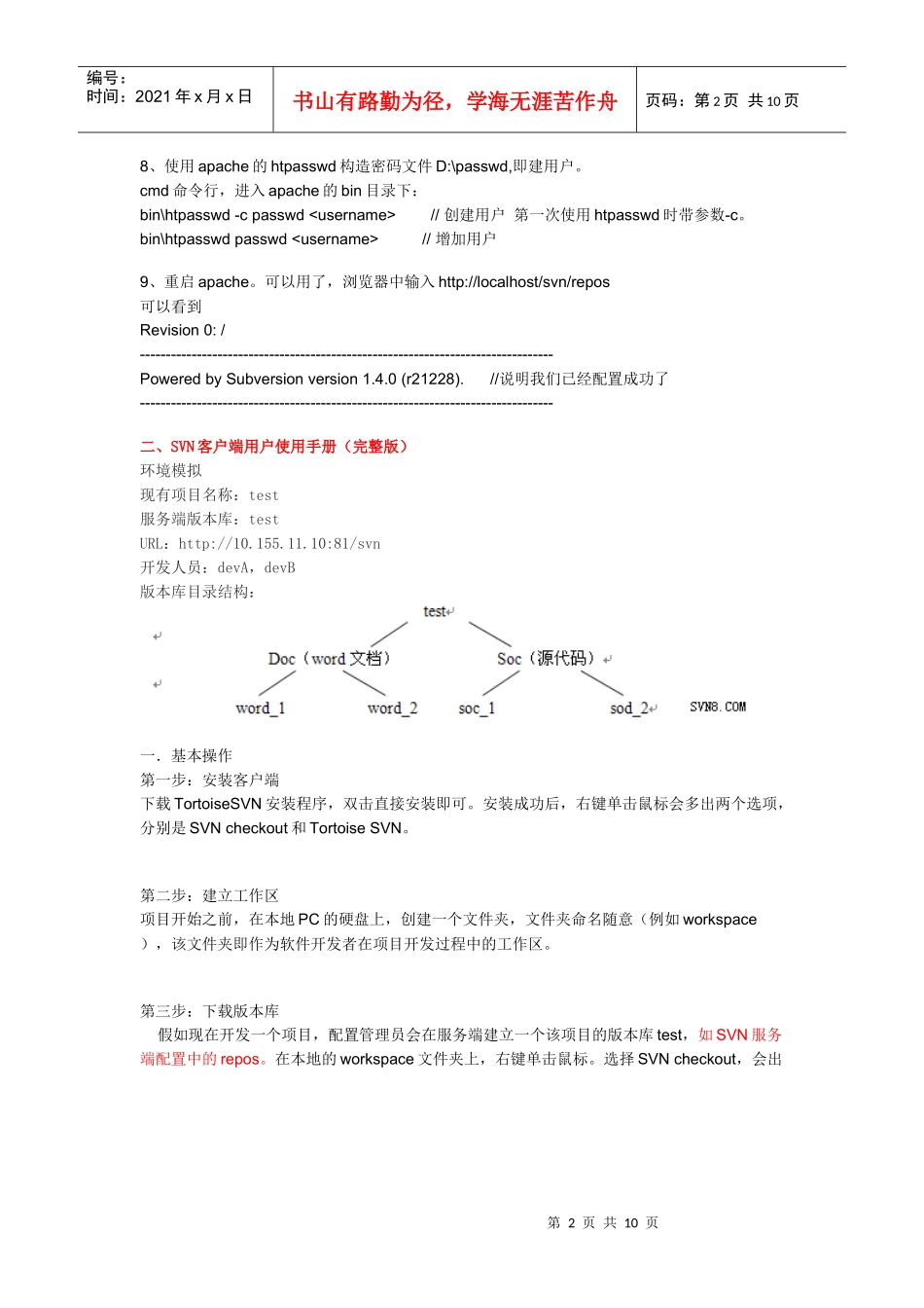 SVN服务端Subversion与客户端TortoiseSVN教程_第2页