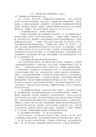 学习《粤港澳大湾区发展规划纲要》心得体会.doc 