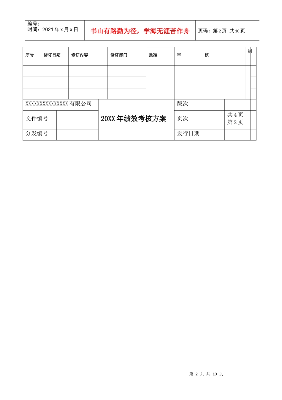 企业绩效考核方案(范例)(免费)_第2页