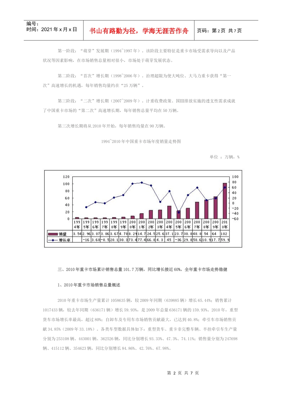 XXXX年国内重卡市场分析及XXXX年预测_第2页
