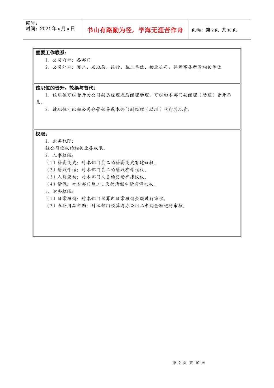 14市场中心客服部岗位说明书(修改)1_第2页