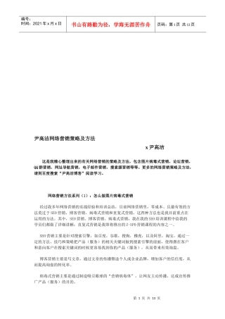 尹高洁网络营销策略与方法