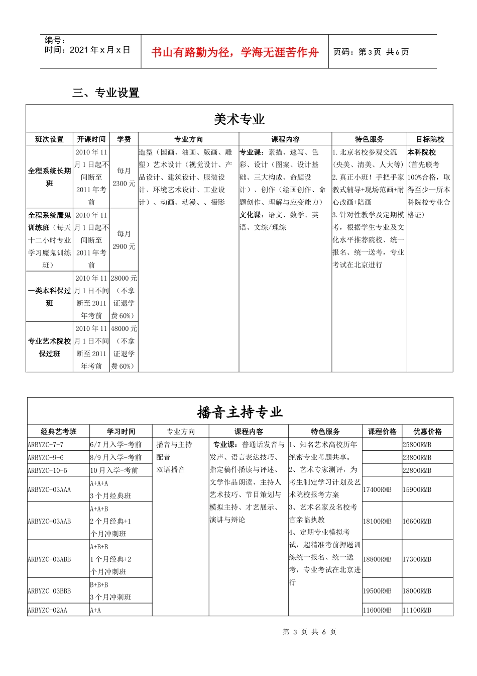 中国传媒大学的艺考培训招生简章_第3页