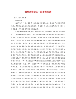 刑事法律实务—庭审观后感2 