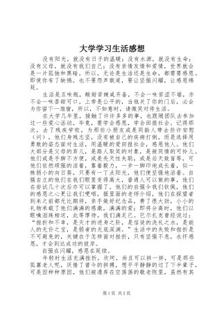 大学学习生活感想