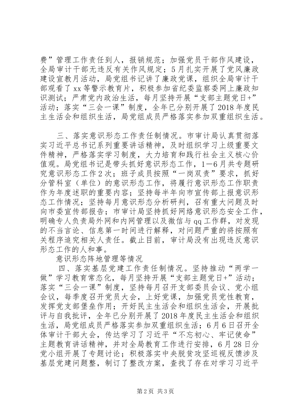 审计机关落实全面从严治党主体责任情况工作总结_第2页