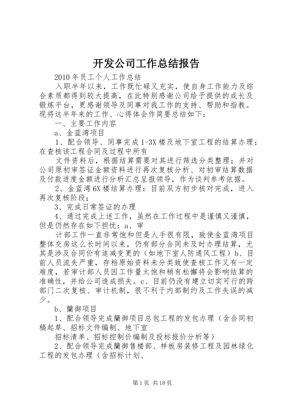 开发公司工作总结报告_第1页