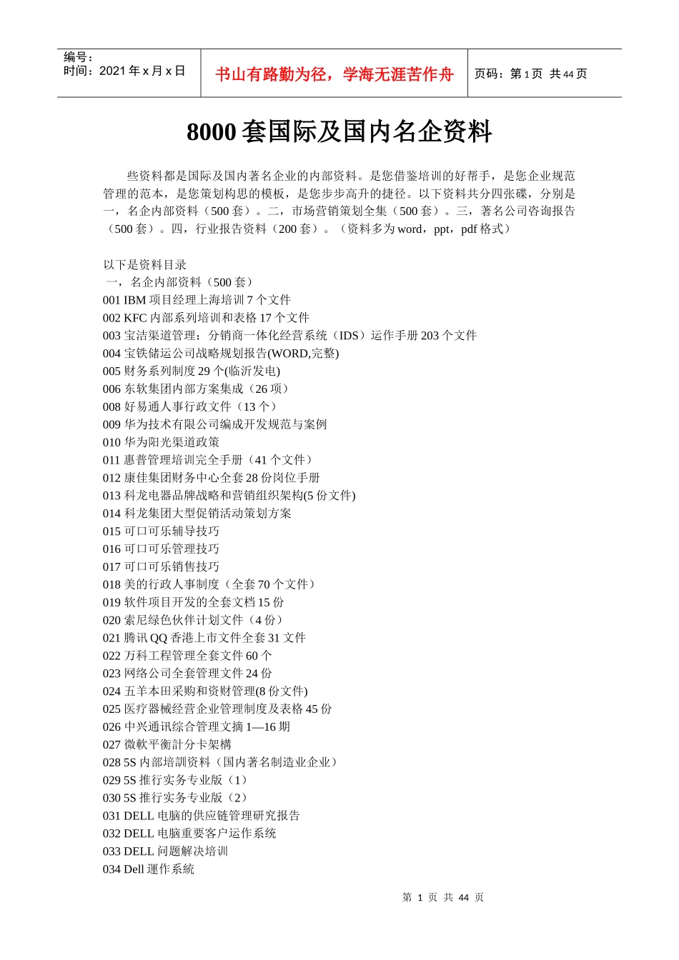 企业营销管理策划全系列_第1页
