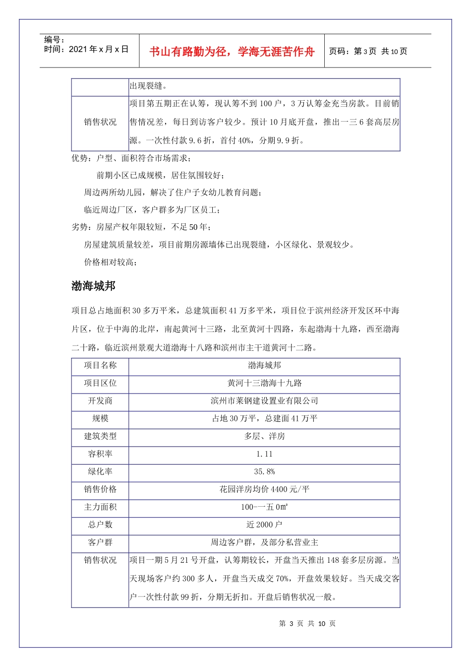 区域住宅项目市场调查_第3页