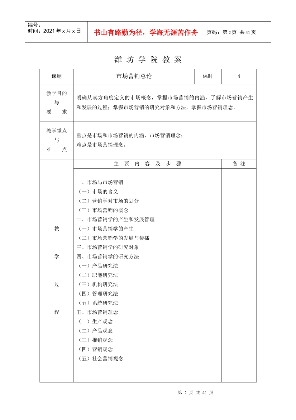 市场营销教案-潍坊学院教案_第2页