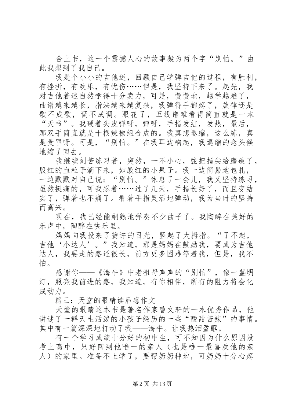 《天堂的眼睛》读后感_第2页