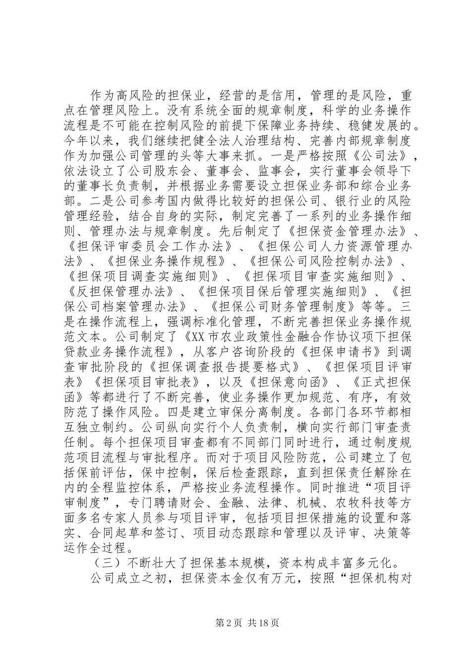 农业信用担保公司年终工作总结(精选多篇)_第2页