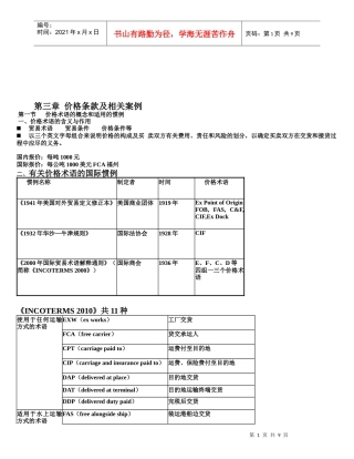 价格条款及其相关案例