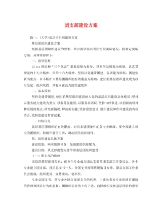 团支部建设方案 