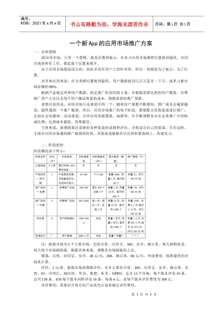 一个新App的应用市场推广方案(DOC5页)