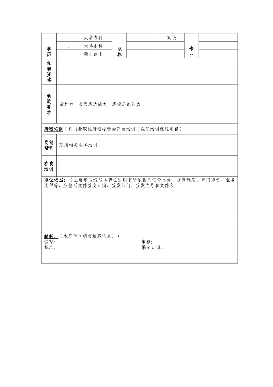 公话业务管理员岗位说明书_第2页