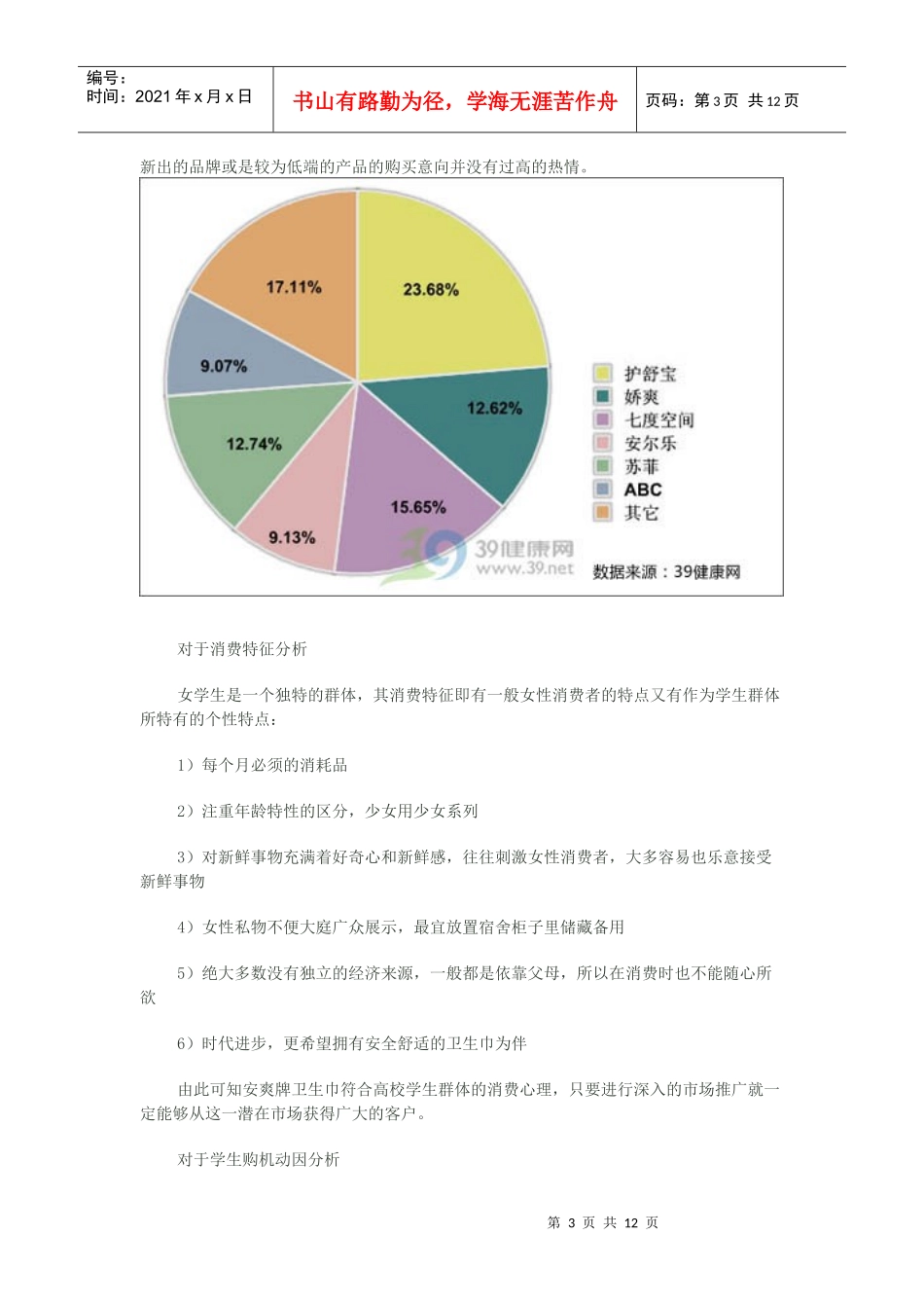 安爽牌卫生巾的营销策划_第3页
