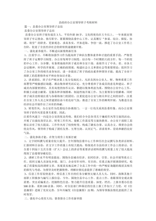 县政府办公室领导班子考核材料 