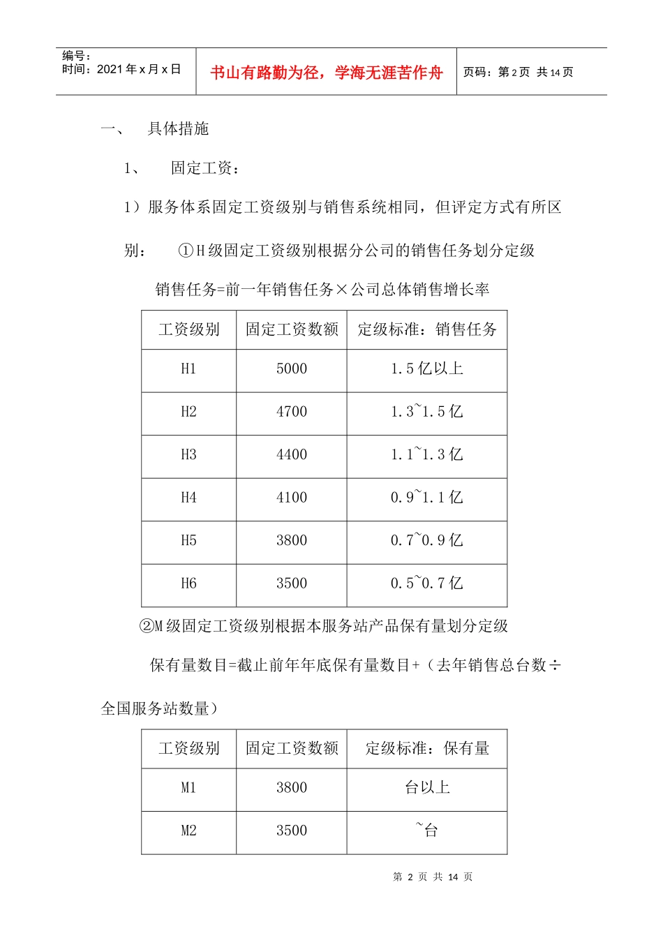 中联重科营销系统服务体系薪酬激励方案-1_第2页