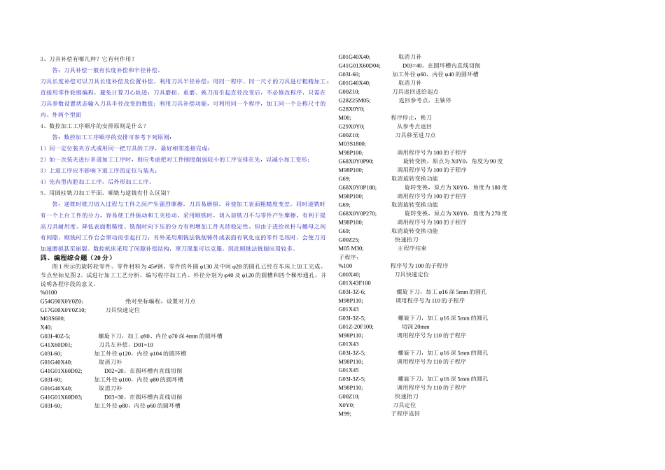 数控铣中级考试试题_第3页