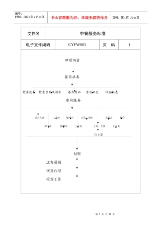 宁夏锦湖饭店餐饮部服务标准--yangjun00123