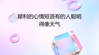 犀利的心情短语有的人聪明得像天气课件