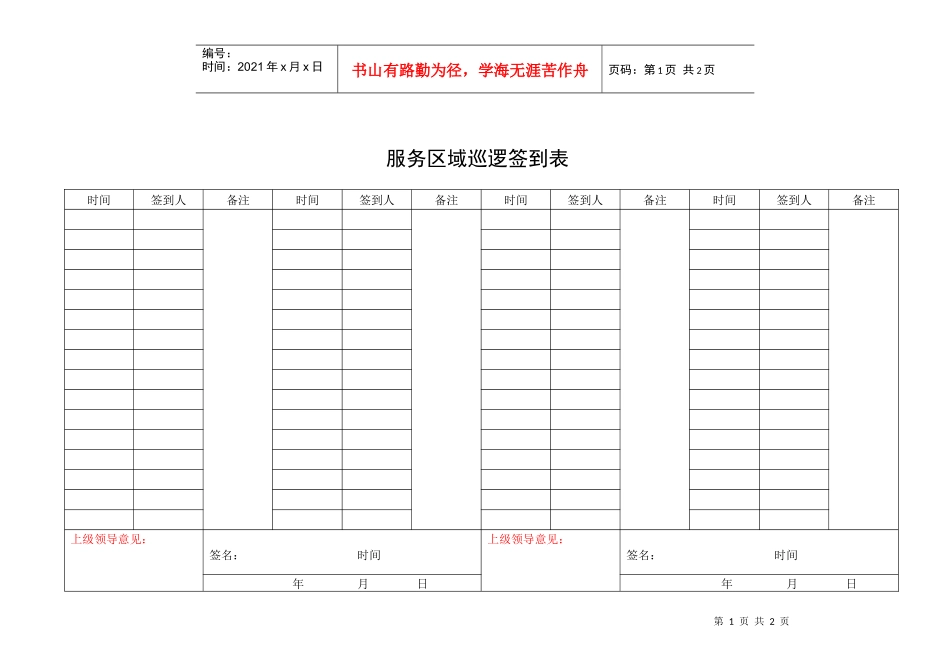 QR-PNJ-751-AQ01-01-01服务区域巡逻签到表_第1页