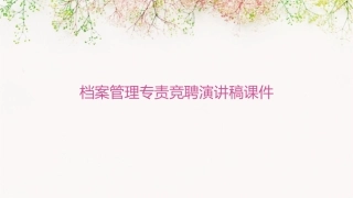 档案管理专责竞聘演讲稿课件