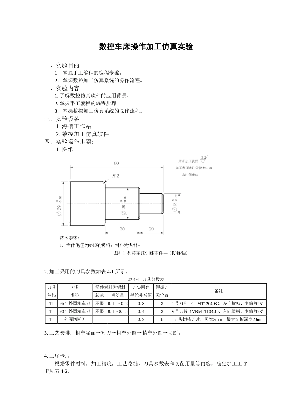 数控车床操作加工仿真实验_第1页