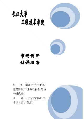 大学生手机消费情况市场调研分析报告