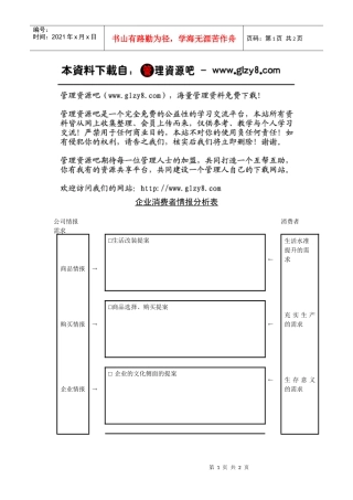 企业消费者情报分析表