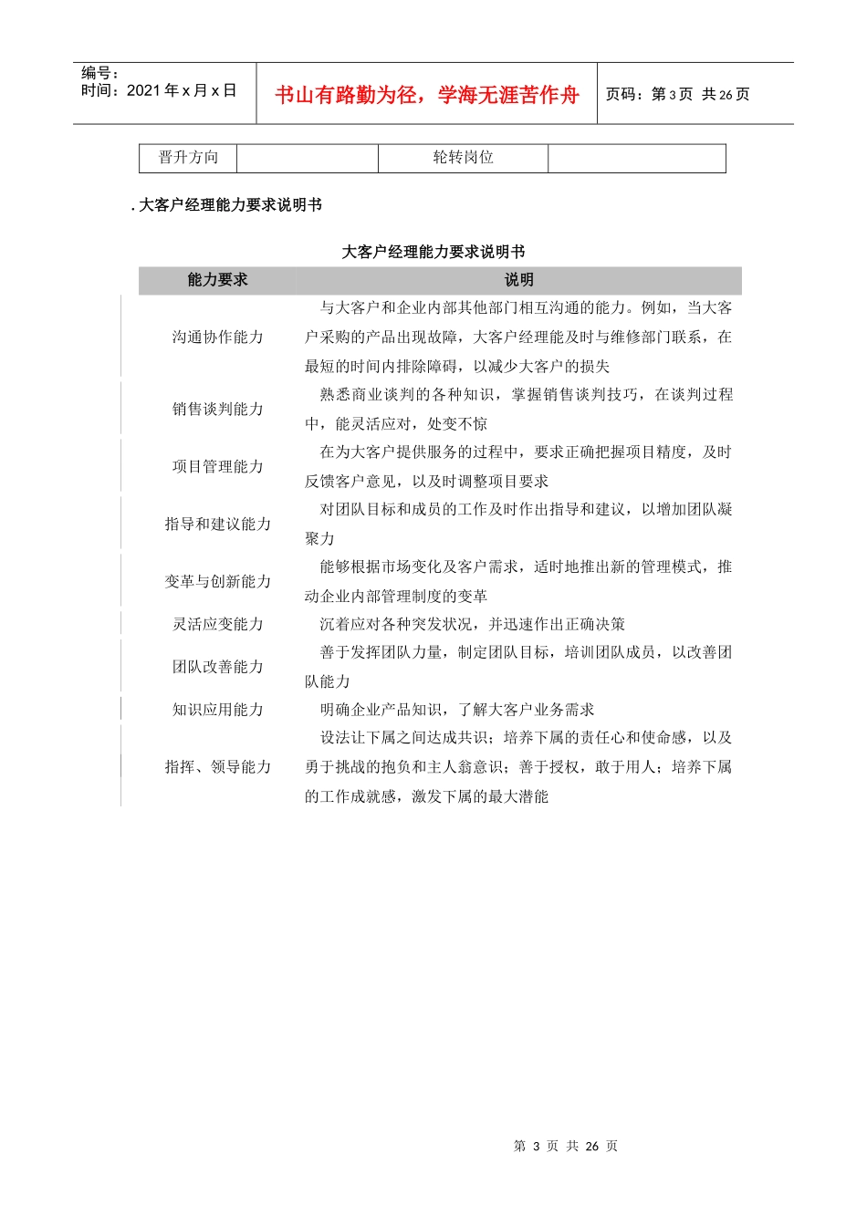 大客户经理岗位描述范本_第3页