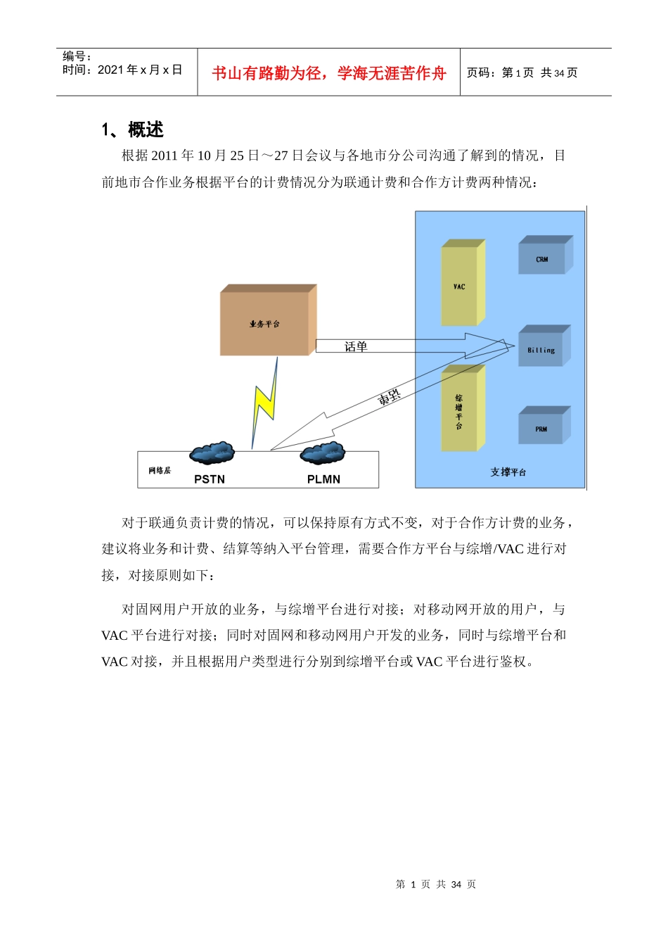 地市自带平台IVR业务接入方案_第1页