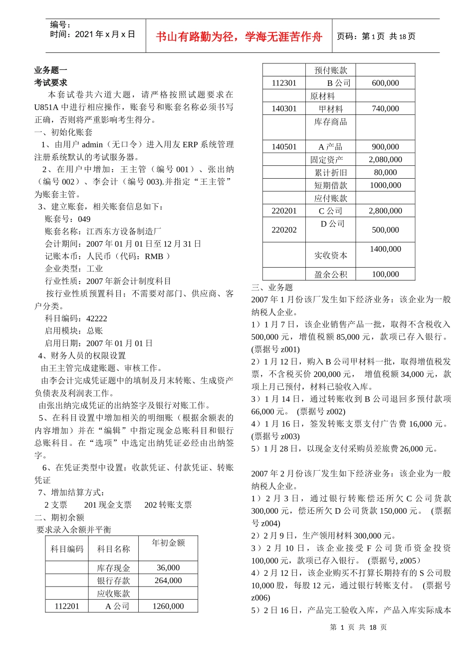 业务管理及管理知识分析题_第1页