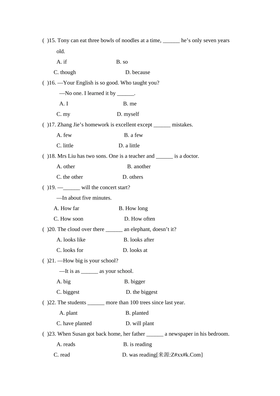 外研版九年级英语Module 1基础水平测试题及答案2 _第2页