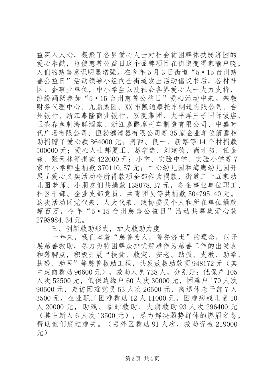 慈善分会一年工作情况总结_第2页