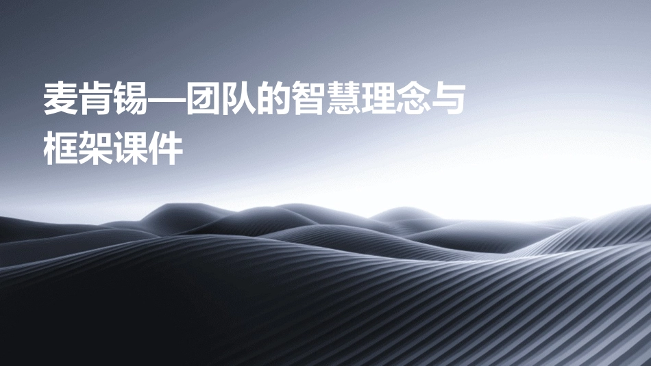 麦肯锡—团队的智慧理念与框架课件_第1页