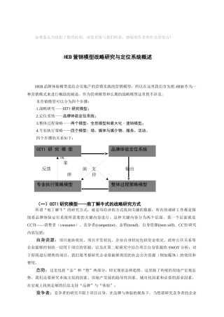 HEB营销模型战略研究与定位系统概述