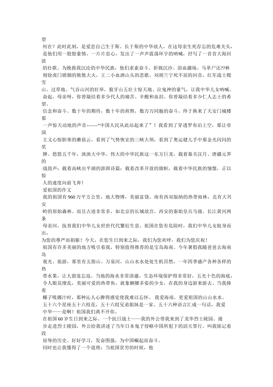 小学生爱祖国的作文 _第2页