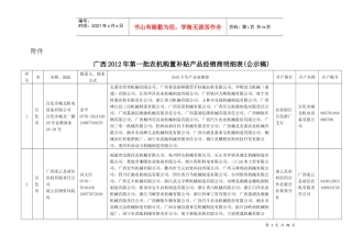 广西XXXX年农机补贴经销商目录(第一批