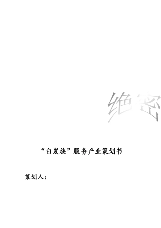 “白发族”服务产业策划书