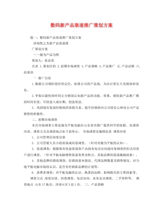 数码新产品渠道推广 