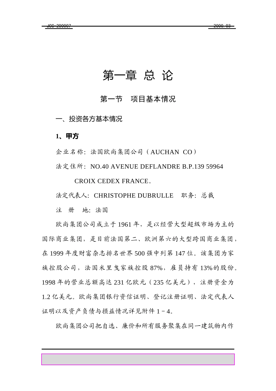 ××超市有限公司项目可研报告(1)_第1页