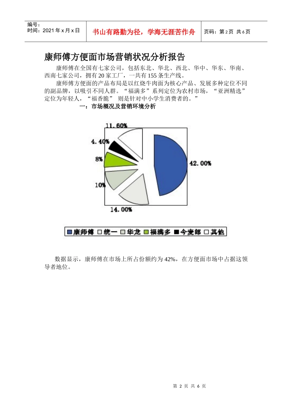 康师傅方便面市场营销状况分析报告_第2页