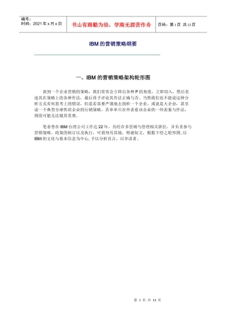 IBM的营销策略分析